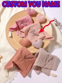 1pc Customized Embroidered Name Baby Rabbit Comforter Soft & Cute, Great Gift For Baby Boys & Girls - Multicolor - View 1