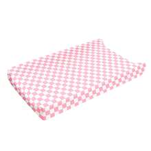 1 paquete de funda de algodón elástico a cuadros para cambiador de pañales, cubierta de mesa de cambio de pañales de algodón a cuadros escoceses, sábanas de cambiador de bebé a cuadros neutros para guardería