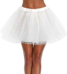 Women Teen Adult Classic Elastic 3 4 5 Layered Tulle Tutu Skirt Costume BottomHalloween Christmas New Year