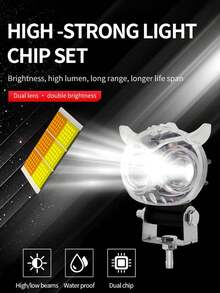 1 件装摩托车射灯 LED 白黄闪光七彩猫头鹰摩托车前灯雾灯通用改装灯