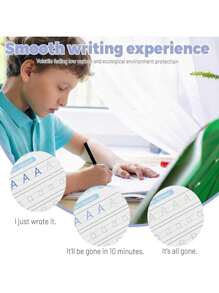 Weihnachtsdekoration 4er Pack Das gerillte Schreibheft für Alter 4-8, wiederverwendbares geriffeltes Schreibheft, magisches Rillenpraktikumskopfbuch, Vorschulrillenkallligraphie-Set mit 5 Nachfüllungen, 1 Stift, 1 Stifthalter