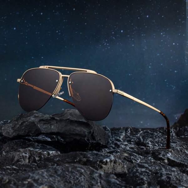 1 Pair Aviator Fashion Glasses, New Retro Street Casual Elegant Style, Unisex UV Protection Driving Outdoor Fashion Glasses