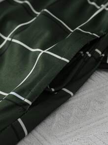 3pcs Men's Plaid & Striped Print Casual Lounge Shorts Set - Multicolor - View 2