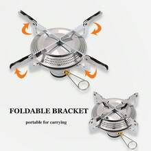 Portable Mini Camping Gas Stoves, Camping Picnic Cooker Burner With Storage Bag - Silver - View 7