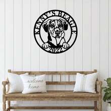 Personalized Dog Metal Sign,Customized Dog Breed Metal Decoration,Best Husband Anniversary Gifts,Gifts For Grandpa - màu đen - Xem 2
