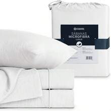 ESQUIMAL Juego de Sábanas Microfibra Micro-Luxe Tipo Lino Prelavado para colchones de hasta 40 cms (Rosa, Individual) B3TP - blanco - Ver 12