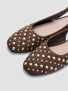 ADAMUMU New Women's High-Fashion Comfortable Sequin Flat Shoes, Cute For Everyday And Party Wear, Holiday & Spring/Summer - Mocha Brown - View 4