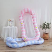 1 pieza de equipo de natación, tumbona inflable, silla flotante a rayas, cama flotante de red de hamaca acuática, balsa inflable, adecuada para playa, piscina, fiesta