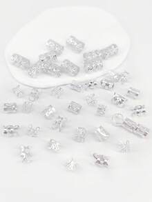 40个金属发夹，适用于辫子，金属脏辫珠发夹，各种款式编发配饰，波西米亚风发饰，适合女性和女孩