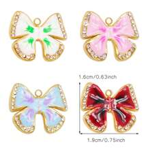 1 Pieza Dije de mariposa de lujo de acero inoxidable con rhinestones - Colgantes esmaltados para manualidades de joyería, aretes, collares, pulseras