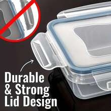12pcs Plastic Food Storage Containers With Airtight Lids Microwave Dishwasher Friendly - Transparent - View 3