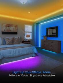 1pc Smart LED Light Strip, 5050 High Quality RGB Color Changing Tape Light, App Control, 44 Keys Remote, Music Sync, Suitable For Home Decor, Bedroom, Kitchen, TV, Holiday Party, Christmas Christmas Decorations Home Christmas Gifts Christmas Decor