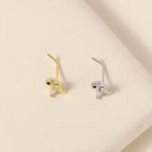 1 pièce Anneau de nez décoré de strass en acier inoxydable 316, accessoire minimaliste