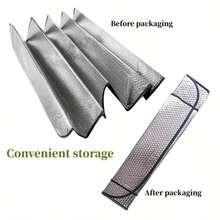 1pc 130*60cm Car Sunshade - Heat Insulation, UV Protection Windshield Cover For Parking Lot