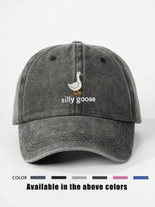 1pc Embroidered "Silly" Duck Letter Washed Baseball Cap, Adjustable Outdoor Sun Protection Casual Hat, Suitable For Spring/Autumn Travel Beach Vacation, Y2K Style For Youth - Baseball Cap - View 18