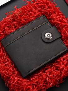 1 Piece - New Men's Short Wallet With Buttons High Appearance Level Patchwork Leather Multi-Slot Coin Purse Men's Card Bag For Men Wallet Mini Wallet Purse Wallet Men Wallet Leather Small Wallet Money Wallet