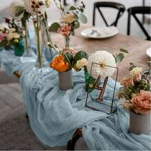 6 Pack Cheesecloth Table Runner, Runner Gauze Boho Wedding Decor Romantic Table Runner For Wedding Birthday Party(35" X 158") (Sage Green) - Multicolor - View 2