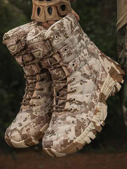 Hochwertige Wanderstiefel, Neuestes Design 2025 Große Größen Schuhe, rutschfeste Trekkingschuhe, Kampftraining Militärstiefel, Tarnmuster Schuhe, Herbst/Winter Herrenstiefel, Herrenwanderschuhe für den Outdoor-Bereich, Outdoor Sport Freizeitschuhe, Hohe Stiefel, Schwarz, Grau, Khaki, Braun, Herrenstiefeletten, geeignet für kaltes Herbst/Winter Wetter, Größe 39-47 (asymmetrisches Muster)