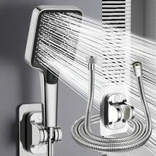 Tatukiko 1pc/Set Square Showerhead, Pressurized Shower Head, Bathroom Hot Water Heater Shower Head Set, Handheld Shower Spray Head, Adjustable Water Flow Shower Head + 1.5m Shower Hose Bathroom Accessories Bathroom Tools - Multicolor - View 2