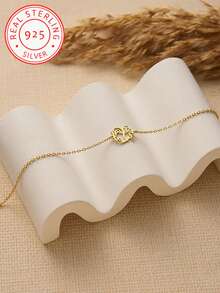 1 Pieza Brazalete de mujer personalizado de plata de ley 925 con inicial, joyería personalizada con letras, estilo bohemio, diseño único de brazalete personalizado - Multicolor - Ver 3