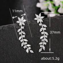 New Hot  Fashion Ear Hooks For Women Temperament Flower Shape Full Earrings Petal Earrings For Women Suitable For Daily Wear Or Gift Giving - Silvery - View 2