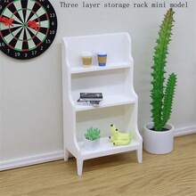 1pc Realistic Storage Rack Model, 3-Tier Display Shelf Miniature, Fruit & Vegetable Market Rack, Miniature Golden Candle Holder, Mini European Candle Holder, Realistic Vintage Candle Lamp, Miniature Western Restaurant Scene Decor, Home Decor Accessory, Dollhouse Furniture, Halloween, Christmas Party Decoration, Gift