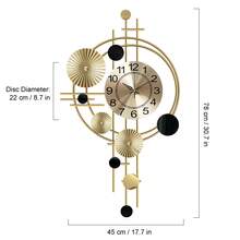 Large Metal Wall Clock Decorative 3D Metal Wall Art Clock For Living Room Bedroom Creative Modern Big Wall Clock Decor With Silent No-Ticking 30.7 X 17.7 Inch