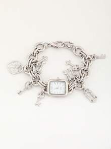 Retro Style Women's Key Bracelet Watch Lock Small Strap Diamond Key Bracelet Women's Bracelet Watch Bohemian Fashion Quartz Watch Gift - Silver - View 4