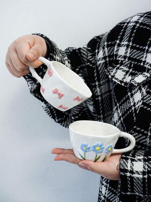 1 set Taza y platillo con forma de embudo creativa, diseño artístico de taza y platillo de café, perfecto para el té de la tarde, fácil de fotografiar