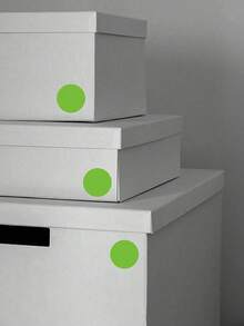 Rollo de 500 piezas / Pegatinas redondas de colores, etiquetas sencillas, etiquetas para escribir, 8 colores para manualidades, adecuado para oficina, aula, estudiantes, papel, útiles escolares (2.54 cm) - Multicolor - Ver 6