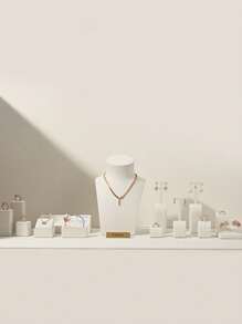 Oirlv All White Jewellery Display Set Shop Cabinet Display Props Necklace Display Bust Watch Ring Earrings Bracelet Decorative Stand