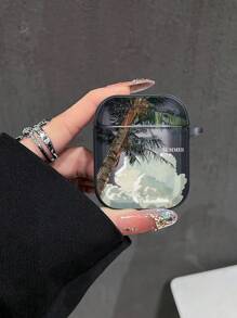 OLISI Capa protetora para fone de ouvido de praia e verão com palmeira de TPU minimalista, 1 peça, adequada para 1/2, 3, 4, Pro