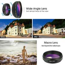 Lente de cámara macro súper gran angular 2 en 1 con clip de 37 mm 0 x 49 UV, compatible con teléfonos inteligentes compatibles con , Android para vacaciones de verano, viajes, fotografía creativa, contenido de redes sociales, accesorios de teléfono Vlogging - Negro - Ver 6