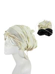 1pc Unisex New Satin-Lined Beanie Hat With Colorful Long Tassels, Breathable Sun Protection Hat For All Seasons