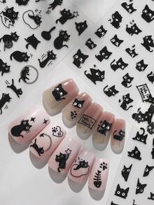 Beautizon Nailartlab 1片可愛貓咪美甲貼紙 DIY 5D 指甲裝飾貼紙 - 彩色 - 查看 3