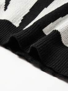 1 件青少年男童休闲户外运动品牌拼色袖口长袖针织开衫，厚款，适合秋冬