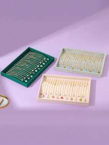 1pc Necklace Display Tray With 20 Hooks, Necklace And Pendant Jewelry Display Box, Jewelry Display Tray, Jewelry Drawer Organizer, Stackable Jewelry Storage Box, Necklace, Pendant Display Box Jewelry Display Box For Women And Girls, Storage Organizer, Travel Box, Back To School Summer, Jewelry And Decor, Ideal Christmas Gift, Valentine's Day Gift For Women Storage Organizer Travel Essentials Back To School Dormitory Storage - Multicolor - View 7