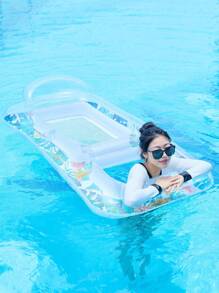 1pc Thick Inflatable Floating Chair, Adult Water Floating Bed, Sparkly Flamingo Floating Raft, Swimming Pool Inflatable Bed, Suitable For Beach, Pool & Multi-Person Play