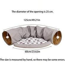Semi-Circular Cat Passage, A Pet Sofa Passage Suitable For Sleeping Or Lying Down, A Passage For Cats, Bunnies, And Small Pets To Relieve Boredom And Hide During Daily Activities, A Gift For Pets - Multicolor - View 7
