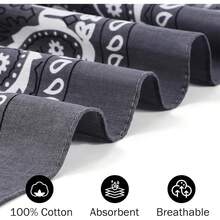 4 Pcs Cotton 27" X 27" Large Bandanas For Men  Women Multi Purpose Bandana Headbands Square Head Scarf - 多色-4 - 查看 4