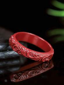 风水朱砂戒指，真品朱砂戒指，复古中国风高朱砂含量紫金砂戒指，优雅装饰，男女皆宜，馈赠亲友的完美礼物，象征好运、财富和健康