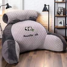 Adjustable Reading Pillow - Ergonomic Back Support Cushion For Bed/Sofa/Floor, Gray Quilted Breathable Design - 淺灰色 - 查看 10