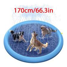 1pc Extra Large Dog Pool Splash Pad - Heavy Duty PVC Pet SwimmingPool Heavy Duty Outdoor Wading Pool With Anti-Slip Design|Summer Pet Bathing & Summer Swimming Pool Play Essential - Multicolor - View 8