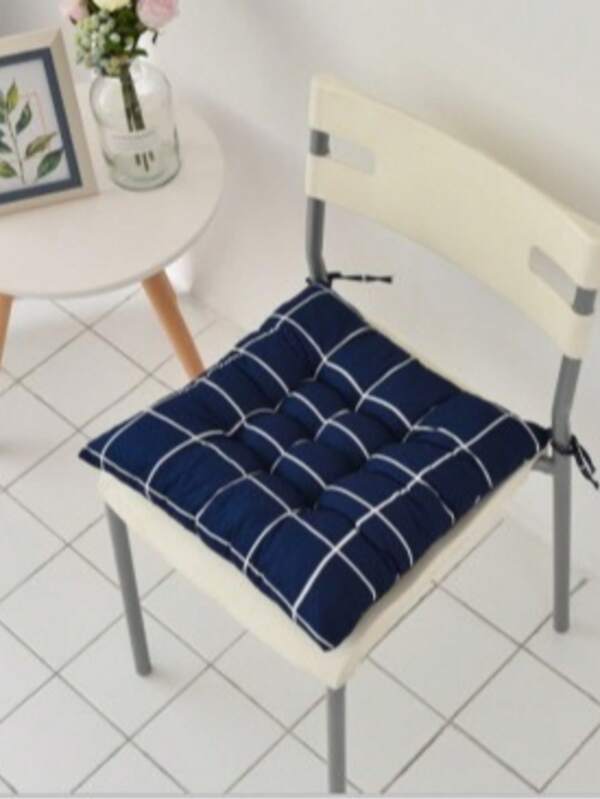 1pc Brushed Printed Polka Dot Star Moon Dining Chair/Office Chair/Student Chair Cushion, Seasonal Use Seat Cushion