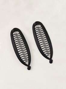 2pcs/1pc Simple Matte Solid Color Fish Tail Clips, Elegant Vertical Ponytail Banana Clips Solid Color Casual PP (Polypropylene) Ponytail Clips For Daily Commute, Non-Damaging (Please Purchase Cautiously If You Have Thick Hair)