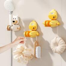 1pc Adorable Cartoon Suction Cup Shower Head Holder,Suction Cup Shower Head Holder, Home Bathroom Non Perforated Children's Shower Head Holder,Adjustable No-Drill Shower Head Holder , Suction Cup Style,Universal Shower Head Fixed Base,Strong, Non-Punching,Easy Bathroom Installation, For Bathroom Organization. - Multicolor - View 4