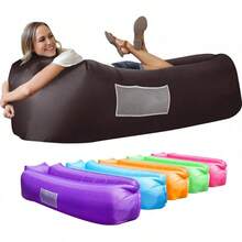 Inflatable Sofa, Easy Installation, Extremely Comfortable, Ultra-Light Inflatable Lounge Chair, Portable, Waterproof, Leak-Proof Design, Very Suitable For Hiking, Camping, Beach Vacations And Music Festivals, Light Air Sofa, Relax Anytime, Anywhere - Taupe - View 1