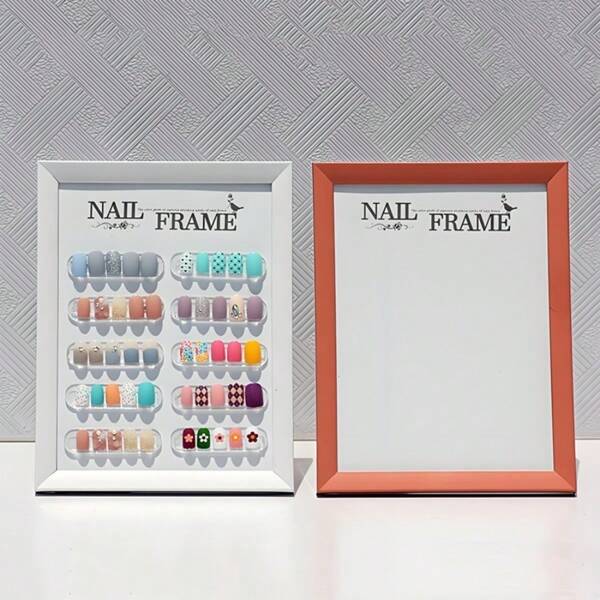 1pc Rectangle Nail Art Magnetic Display Rack Color Card Style Works Display Board Magnetic Suction Holder For Fake Nail Artwork Storage Photo Frame Nail Art Products Taking Photos Props Background Board