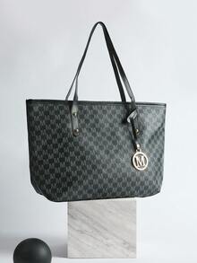 Fashion Large Capacity Tote Bag, Women's Vacation Style Handbag For Beach, Casual Shoulder Bag Winter Gifts - Black - View 3