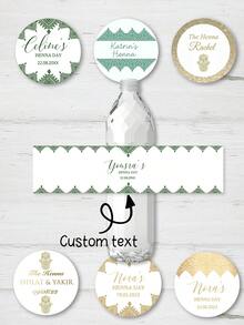 UNICCUT 定制指甲花日水瓶标签贴纸自粘糖果包装 Mehndi 节日装饰单身派对个性化文字、儿童艺术活动、多功能、耐用、装饰性、可重复使用、精致、时尚、高品质、色彩鲜艳、现代、定制、个性化、独特、适合他的理想礼物、适合她的理想礼物、男朋友、爸爸、女朋友、妈妈、家人、朋友、茶室、家庭、花园、办公室、周年纪念日、情人节、母亲节、生日、父亲节、毕业典礼、婚礼、乔迁 - 彩色 - 查看 1